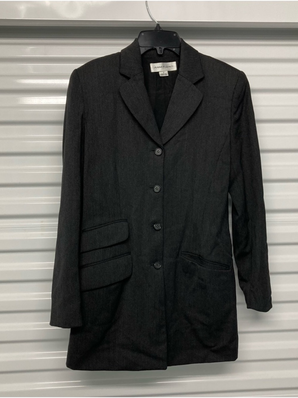 Anne Klein Black Long Tailored Blazer Jacket